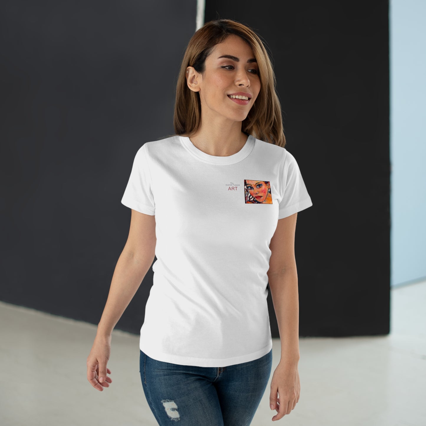 Single Jersey Women's T-shirt - Motiv: Lea, H 7 cm