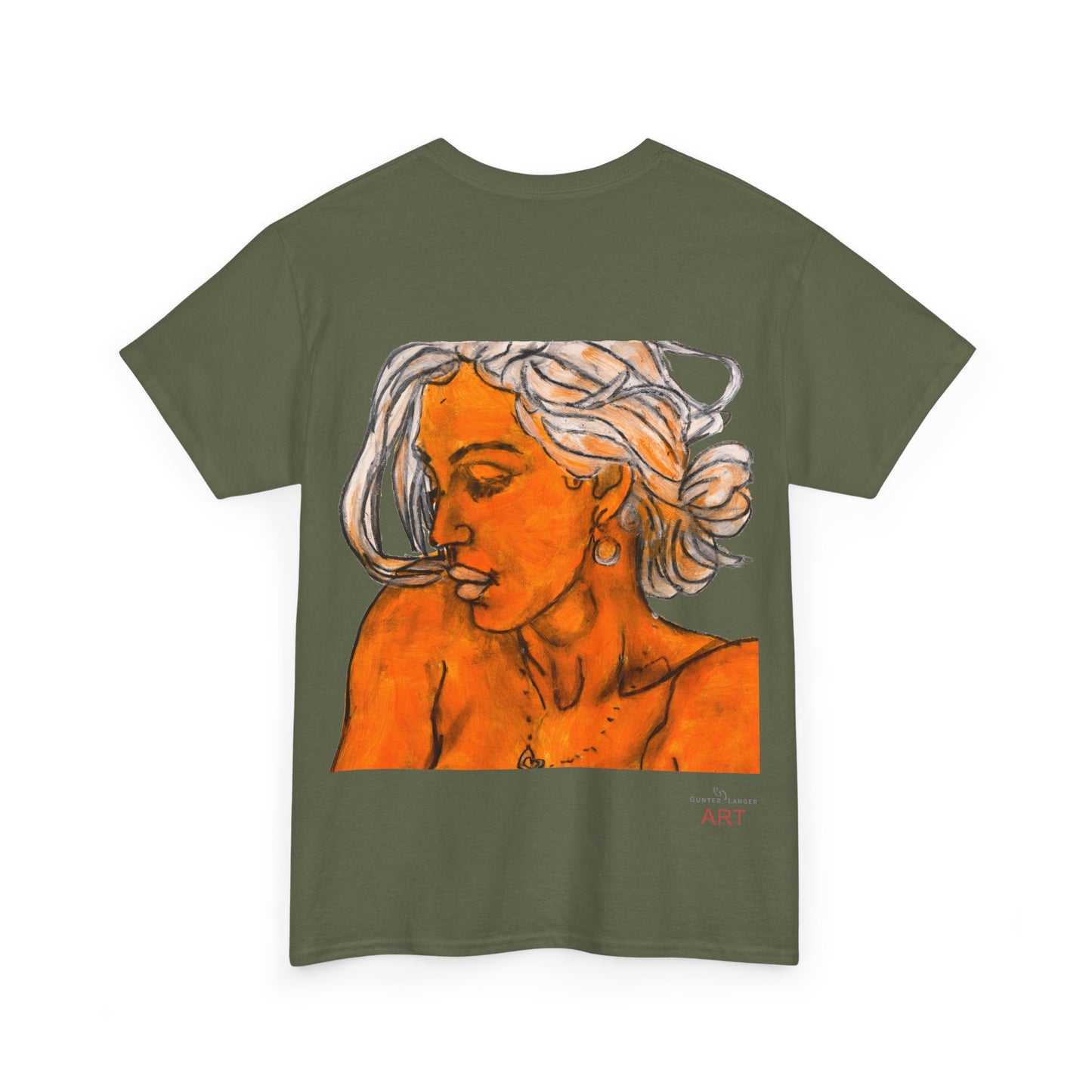 Unisex Heavy Cotton Tee - Motiv: Rückseite Amara, H 39 cm