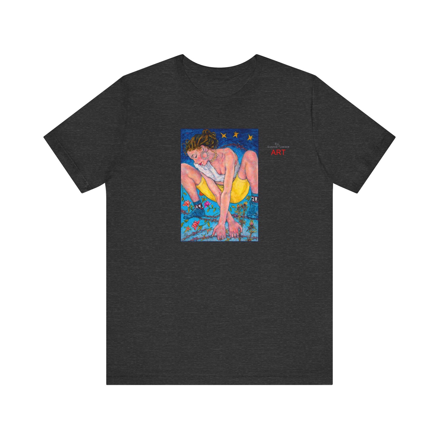 Unisex Jersey Short Sleeve Tee - Motiv: Front Alva, H 26 cm & Rückseite Alva, H 41 cm