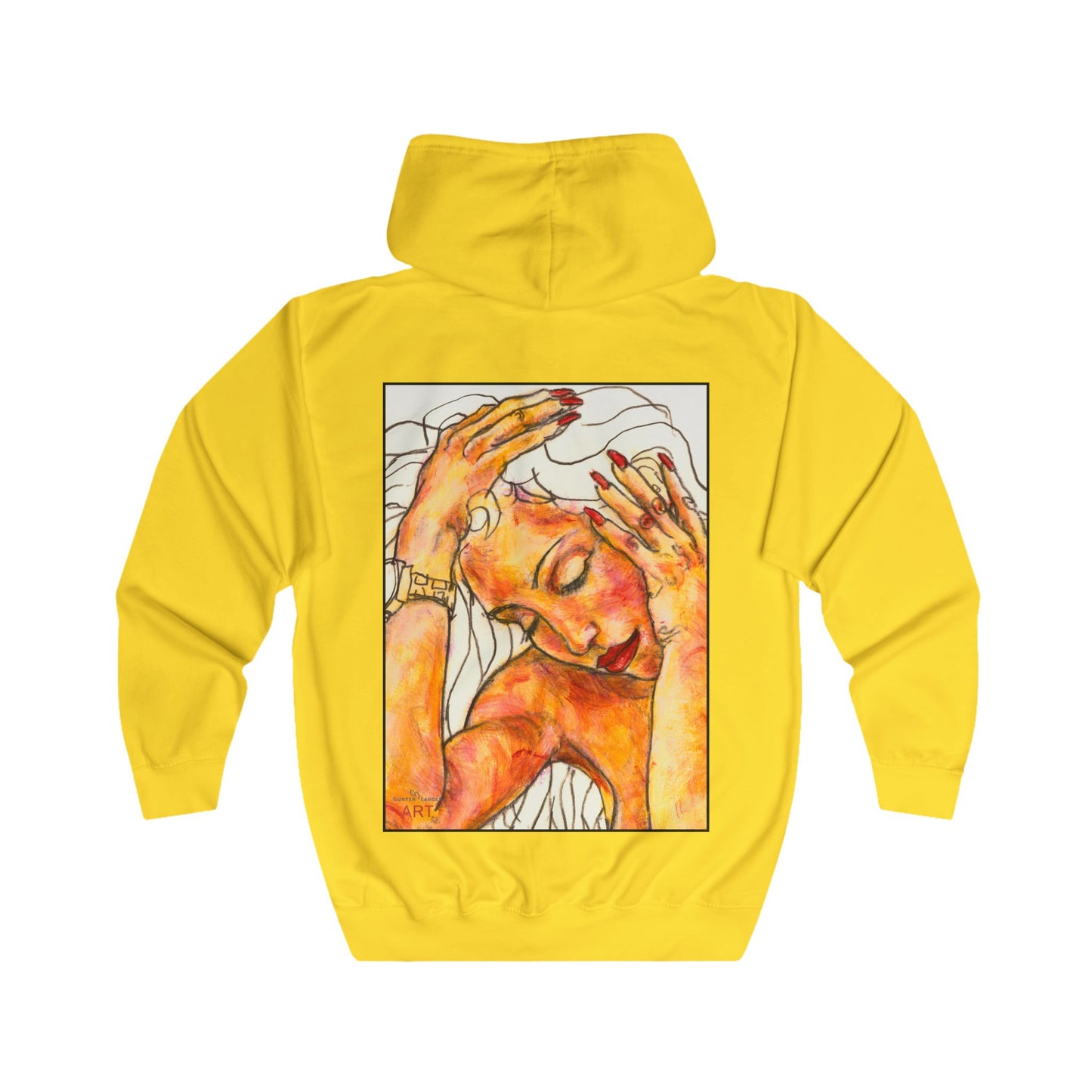 Unisex Full Zip Hoodie - Motiv: Front Eleni (Ausschnitt) & Rückseite Eleni