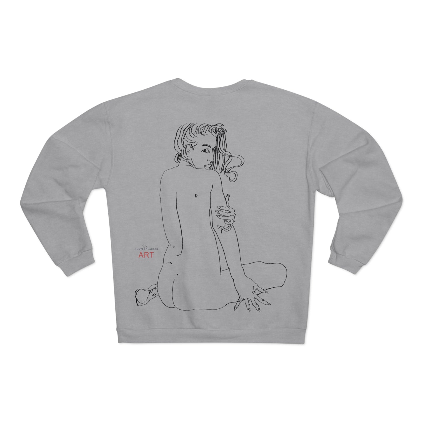 Unisex Crew Neck Sweatshirt (EU) - Motiv: Front Emilia H 13,6 cm & Rückseite Emilia H 48 cm