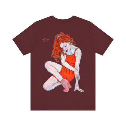 Unisex Jersey Short Sleeve Tee - Motiv: Front Logo & Rückseite Julia, H 49 cm