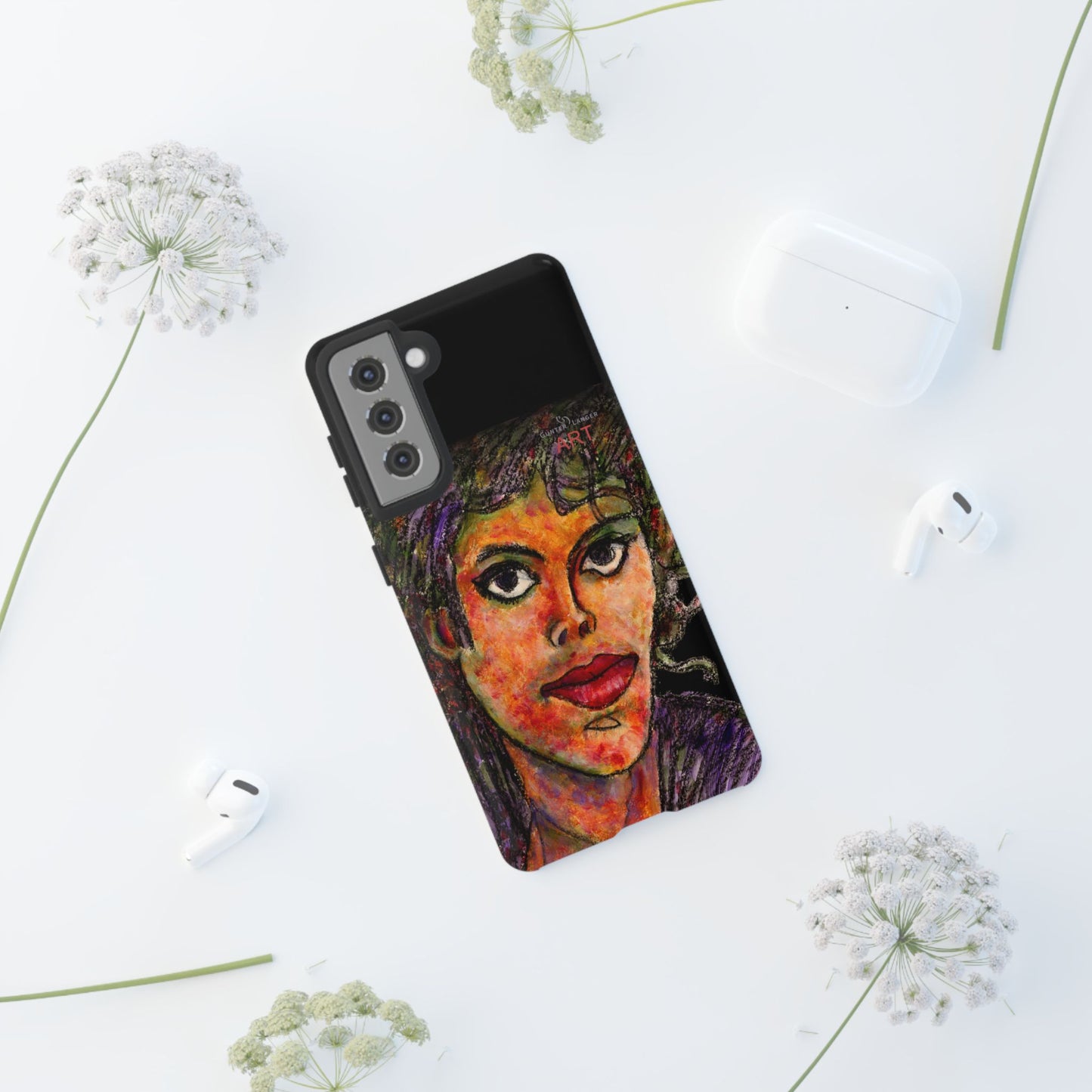 Tough Cases - Google Pixel - Samsung Galaxy - Motiv: MJ, Schwarz
