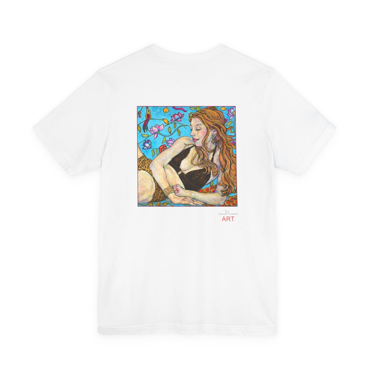 Unisex Jersey Short Sleeve Tee - Motiv: Ida (Ausschnitt H 5,8 cm) & Rückseite Ida, H 26 cm