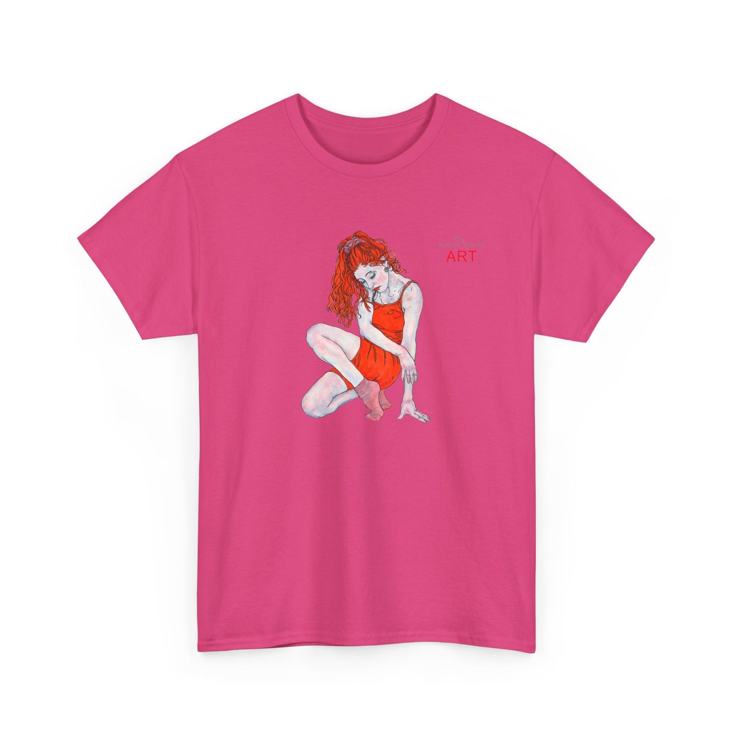 Unisex Heavy Cotton Tee - Motiv:  Front Julia, H25 cm & Rückseite Julia, H 49 cm
