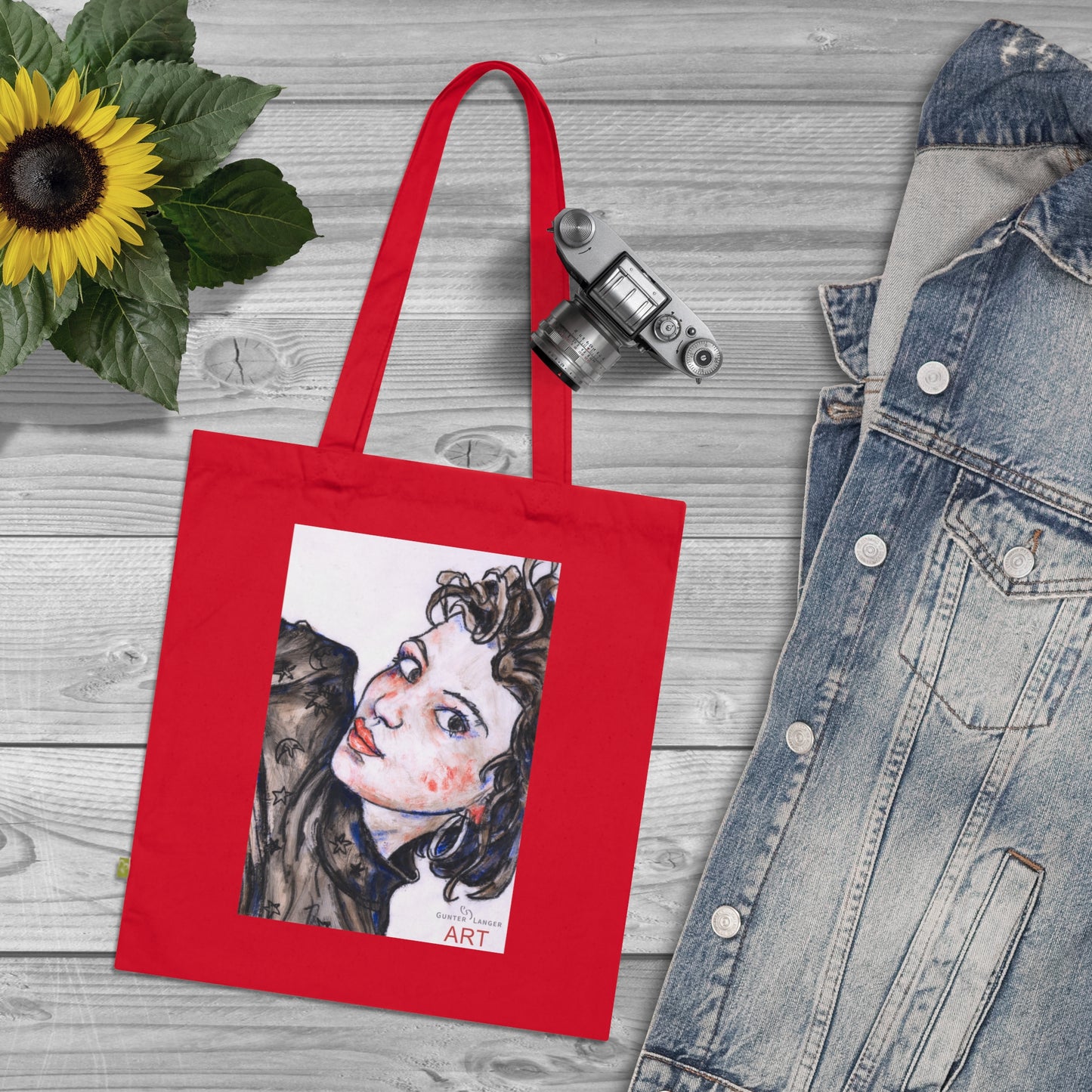 Organic Cotton Tote Bag - Motiv: Annette, einseitig bedruckt, H30 cm