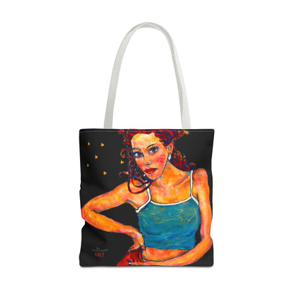 Tote Bag (AOP) - Motiv: Lea, Schwarz Sterne