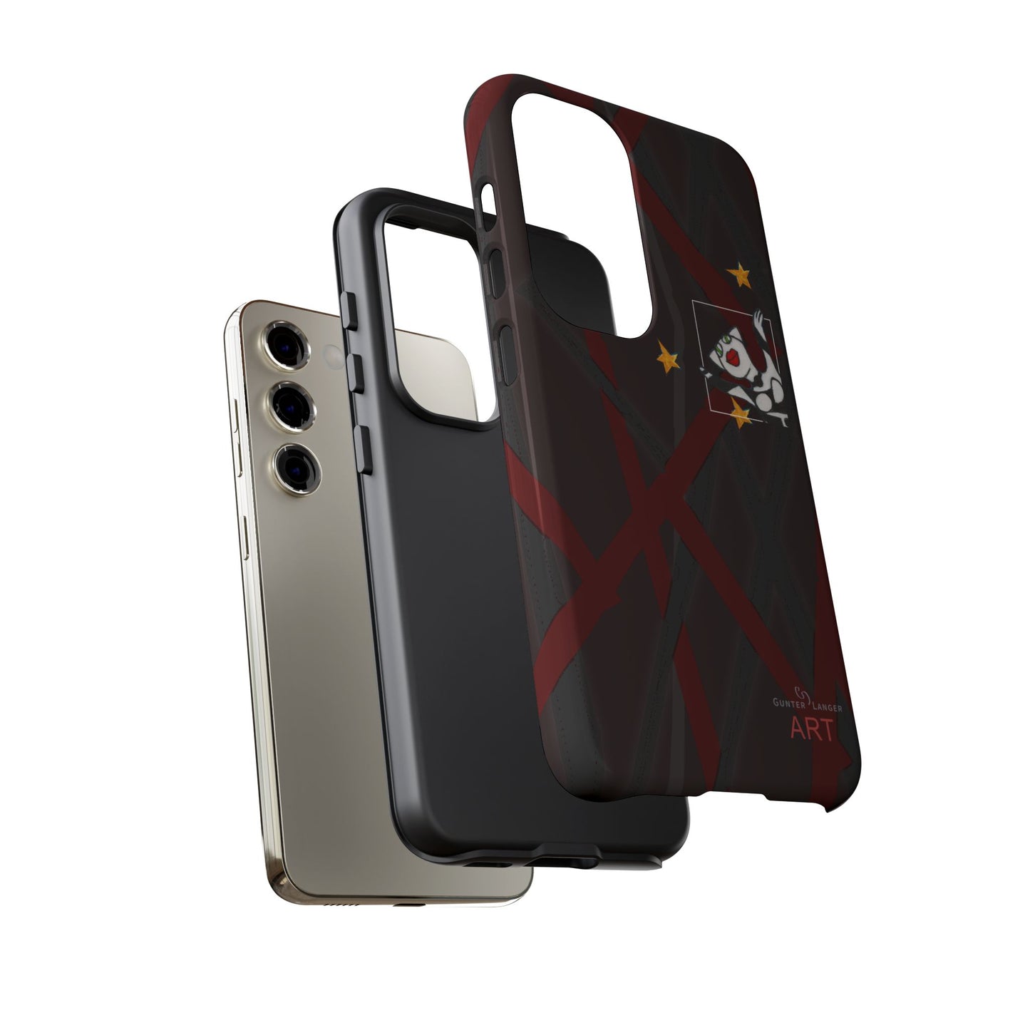 Tough Cases - Google Pixel - Samsung Galaxy - Motiv:  "Miau" klein H 8 cm, Sternenhimmel, Mikado3