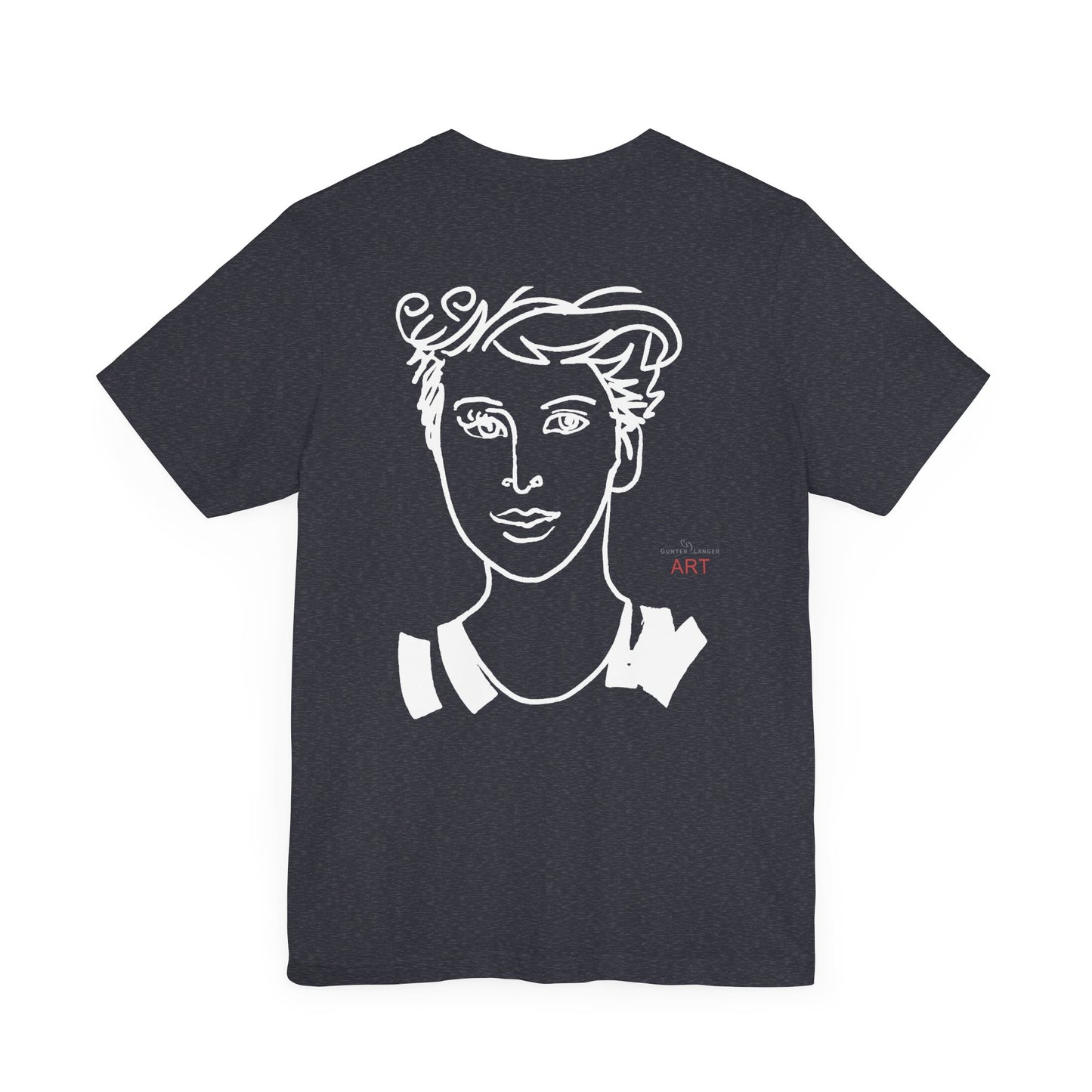 Unisex Jersey Short Sleeve Tee - Motiv: Front H 24,5 cm Lars.  & Rückseite Lars, H 38 cm (weiß)