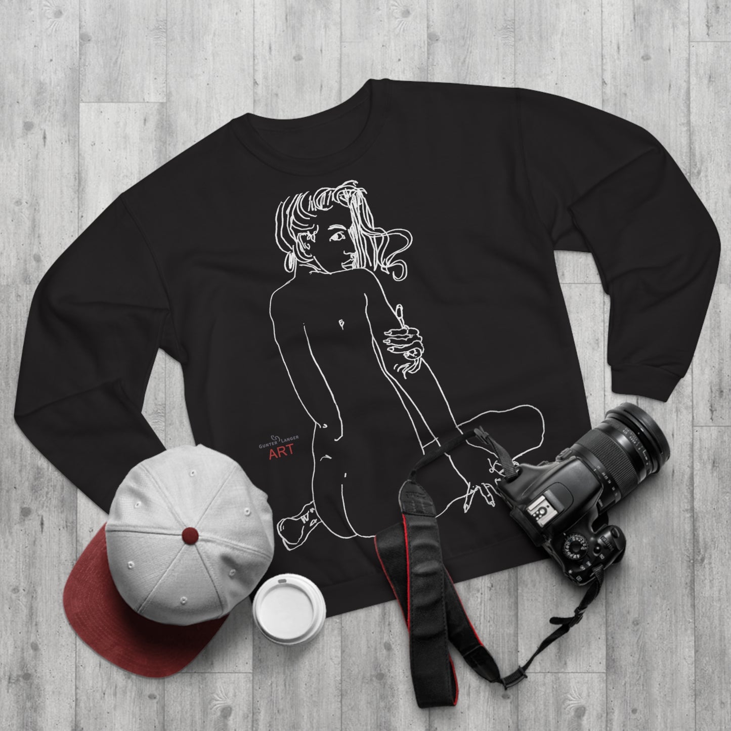 Unisex Crew Neck Sweatshirt (EU) - Motiv: Front Emilia & Rückseite Emilia, (Weiß) H 48 cm