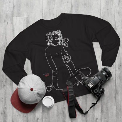 Unisex Crew Neck Sweatshirt (EU) - Motiv: Front Emilia & Rückseite Emilia, (Weiß) H 48 cm