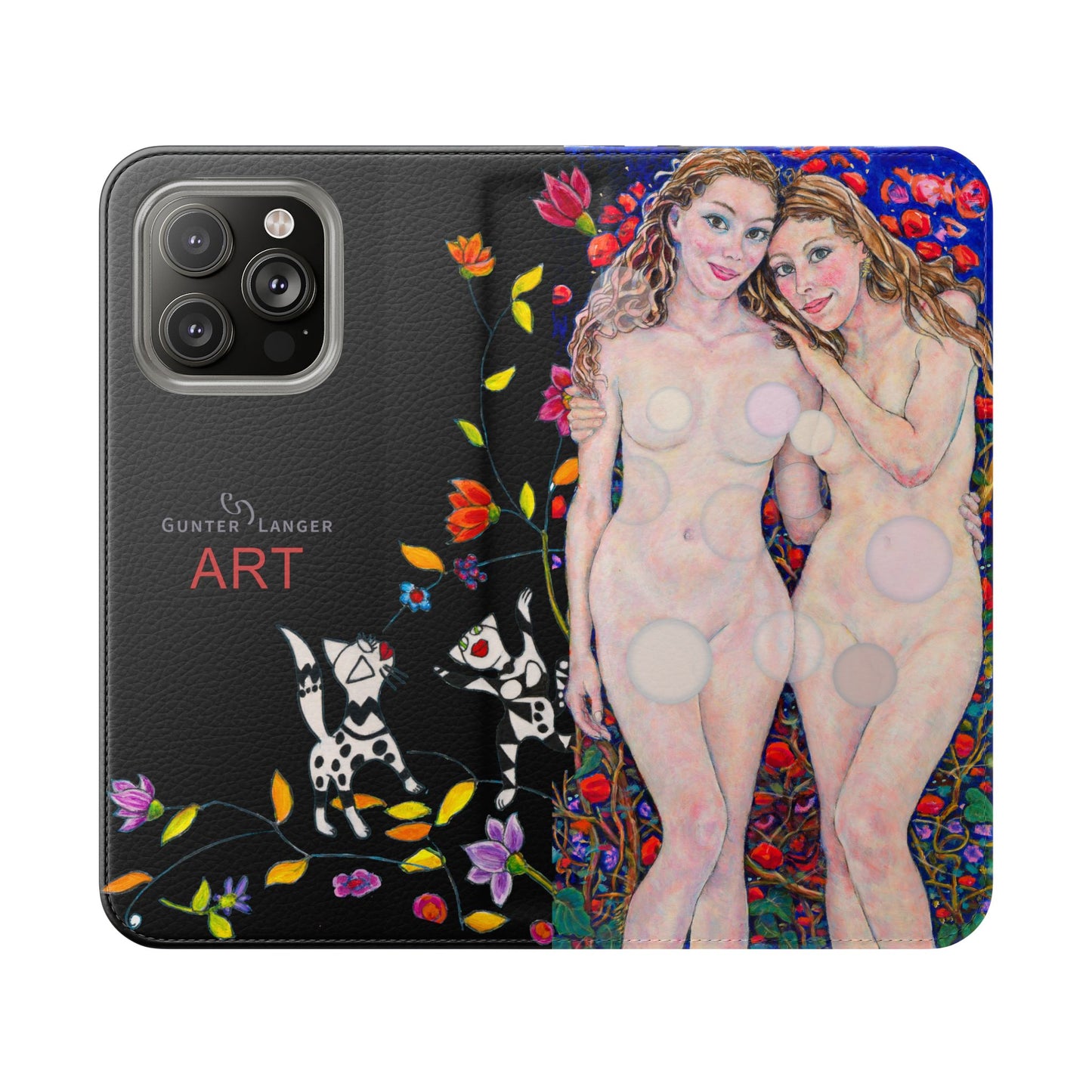 Flip Cases - Motiv: Waldnymphen, Schwarz, Seifenblasen