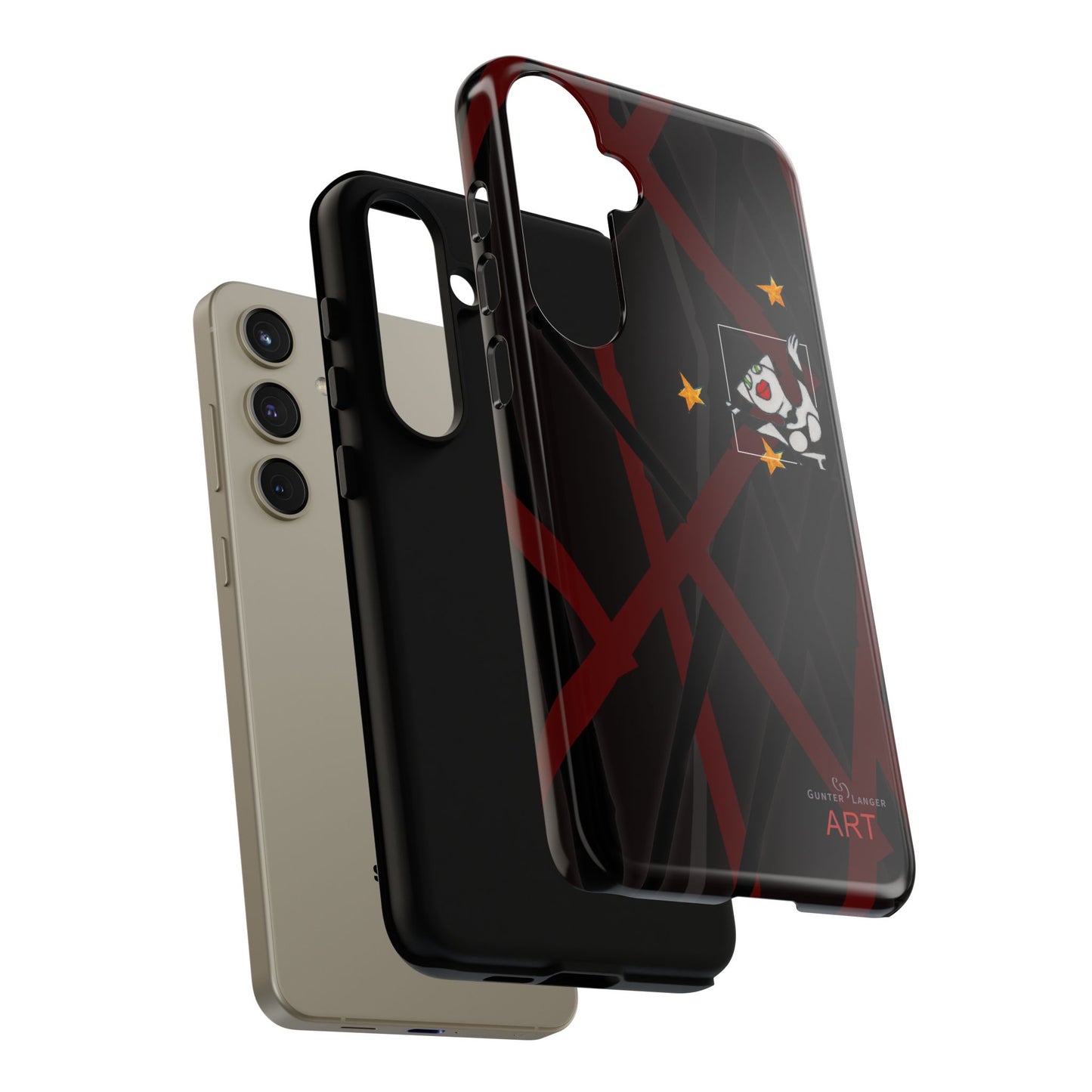 Tough Cases - Google Pixel - Samsung Galaxy - Motiv:  "Miau" klein H 8 cm, Sternenhimmel, Mikado3