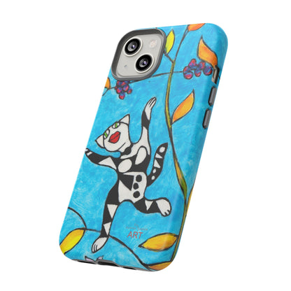 Tough Cases - iPhone - Motiv: Karierte Katze hüpft