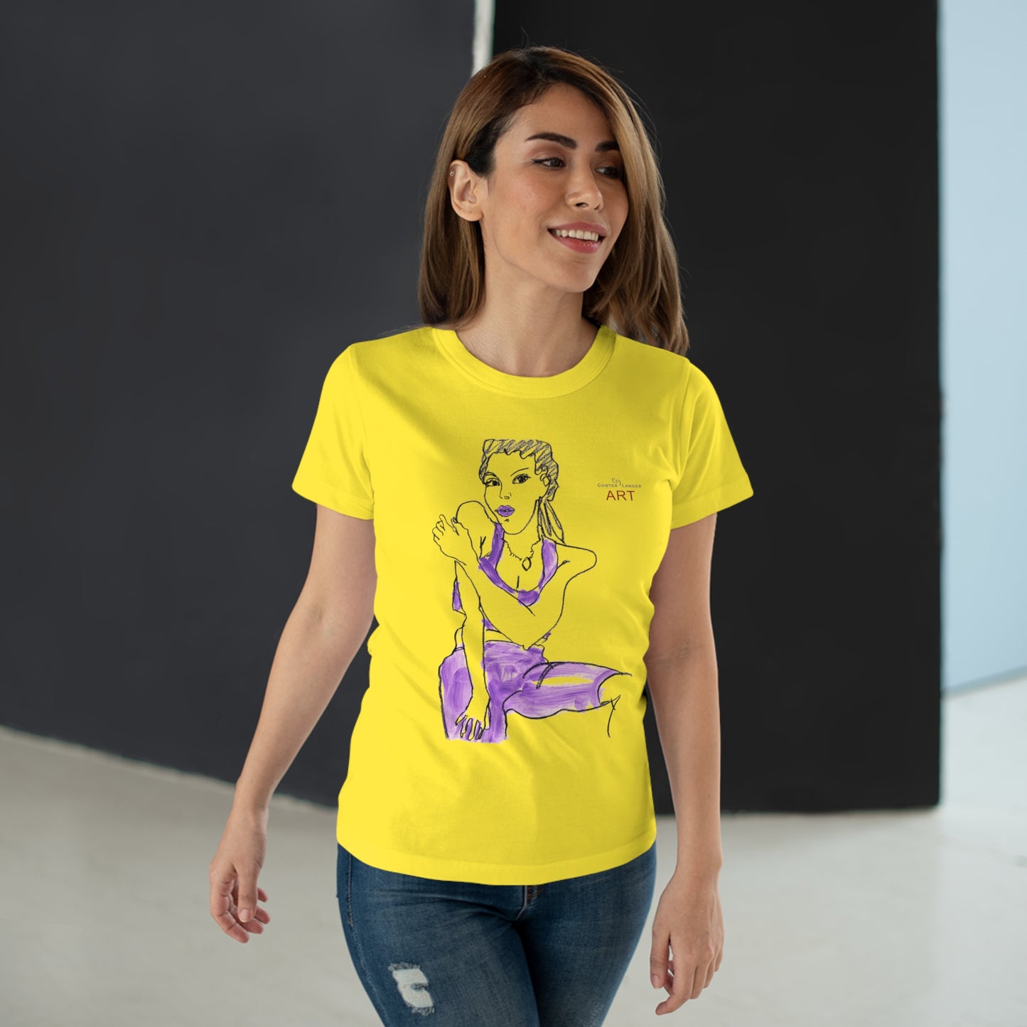 Single Jersey Women's T-shirt - Motiv: Front, Front Carlotta H 34,5 cm