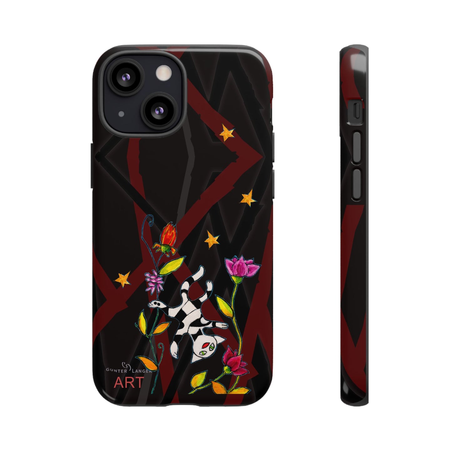 Tough Cases - iPhone - Motiv: Katze schwebt und Ranken, H 7,73 cm, Mikado3