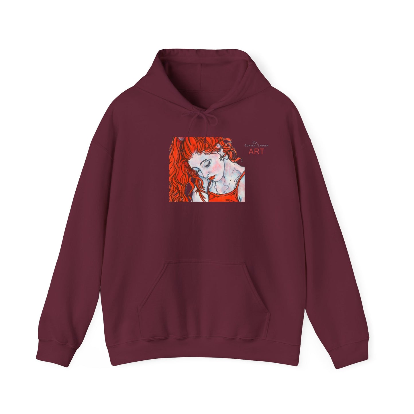 Unisex Heavy Blend™ Hooded Sweatshirt - Motiv: Front Julia (klein 16,5 cm) & Rückseite Julia, H 43 cm