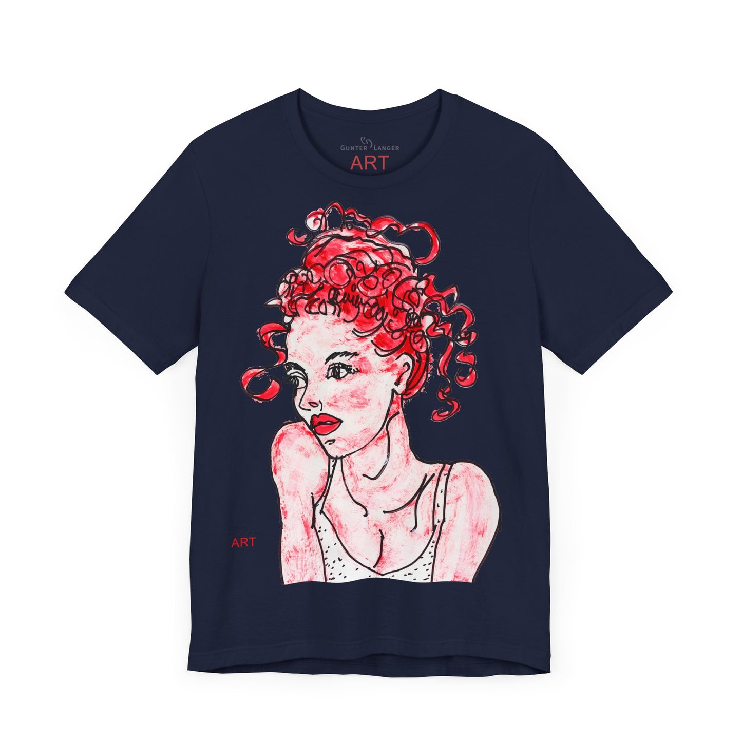 Unisex Jersey Short Sleeve Tee - Motiv: Front Mila, H 49 cm