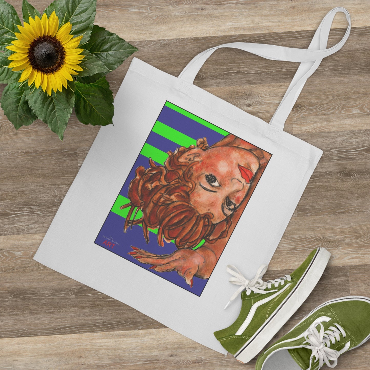 Tote Bag - Motiv: Sylvia, einseitig bedruckt, H 30,5 cm