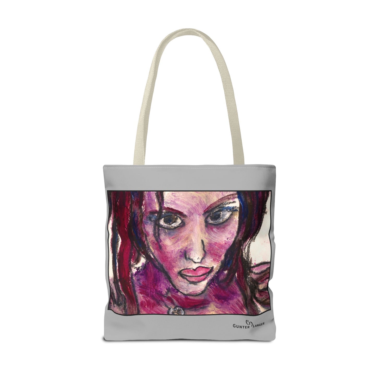 Tote Bag (AOP)- Motiv: Front Lola & Rückseite Lola, Grau