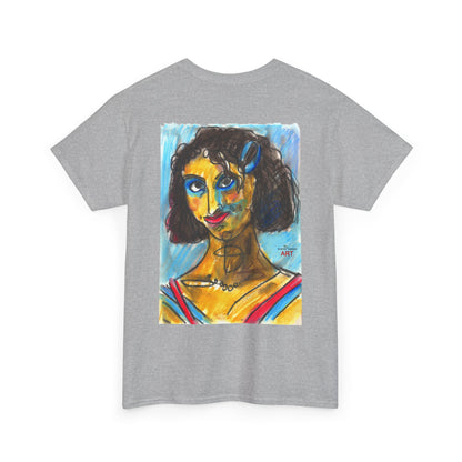 Unisex Heavy Cotton Tee - Motiv Augen & Frechdax, Neck Label