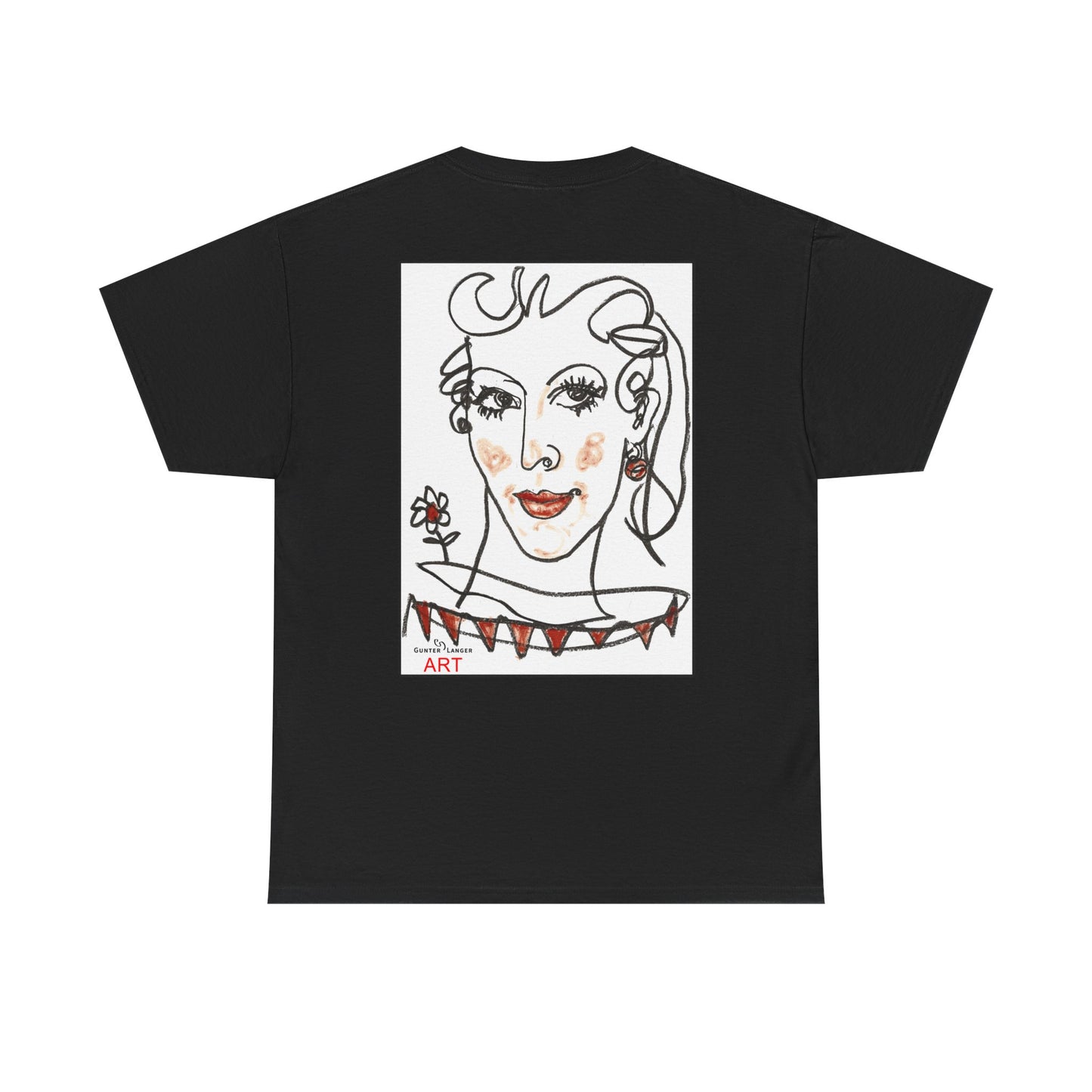 Unisex Heavy Cotton Tee - Motiv: Front Logo & Rückseite Lina, Neck Label