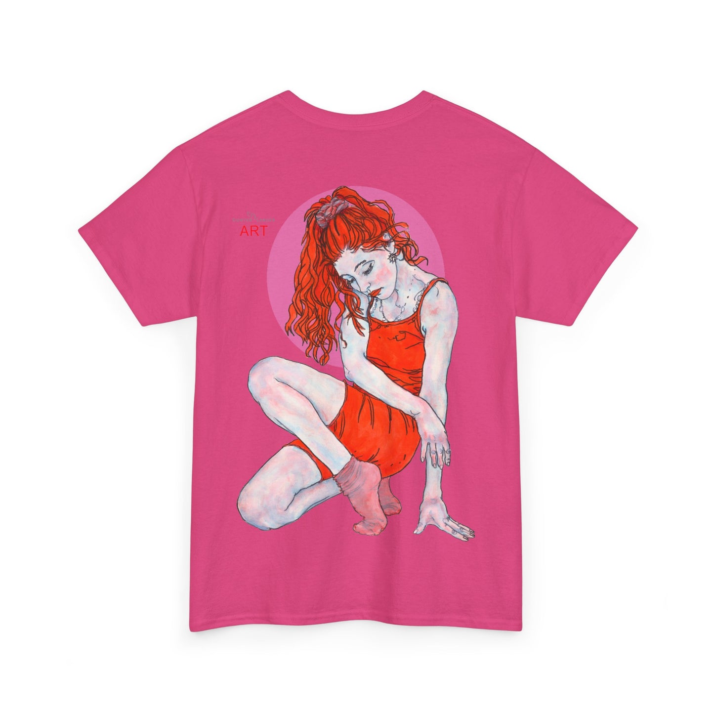 Unisex Heavy Cotton Tee - Motiv:  Front Julia, Ausschnitt & Rückseite Julia, H 49 cm, Aura, N-Label