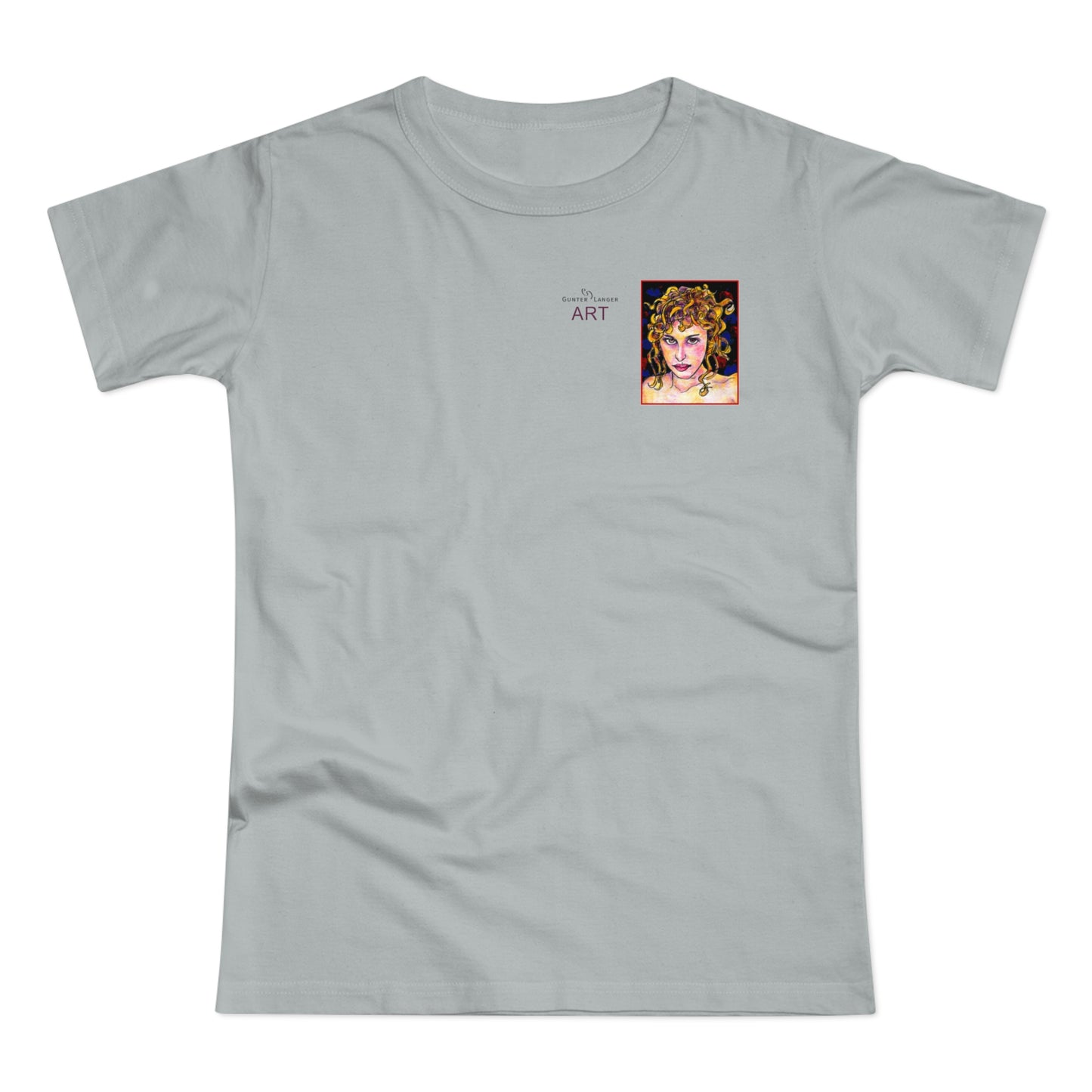 Single Jersey Women's T-shirt - hell - Motiv: Antonietta, Ausschnitt, H 9 cm