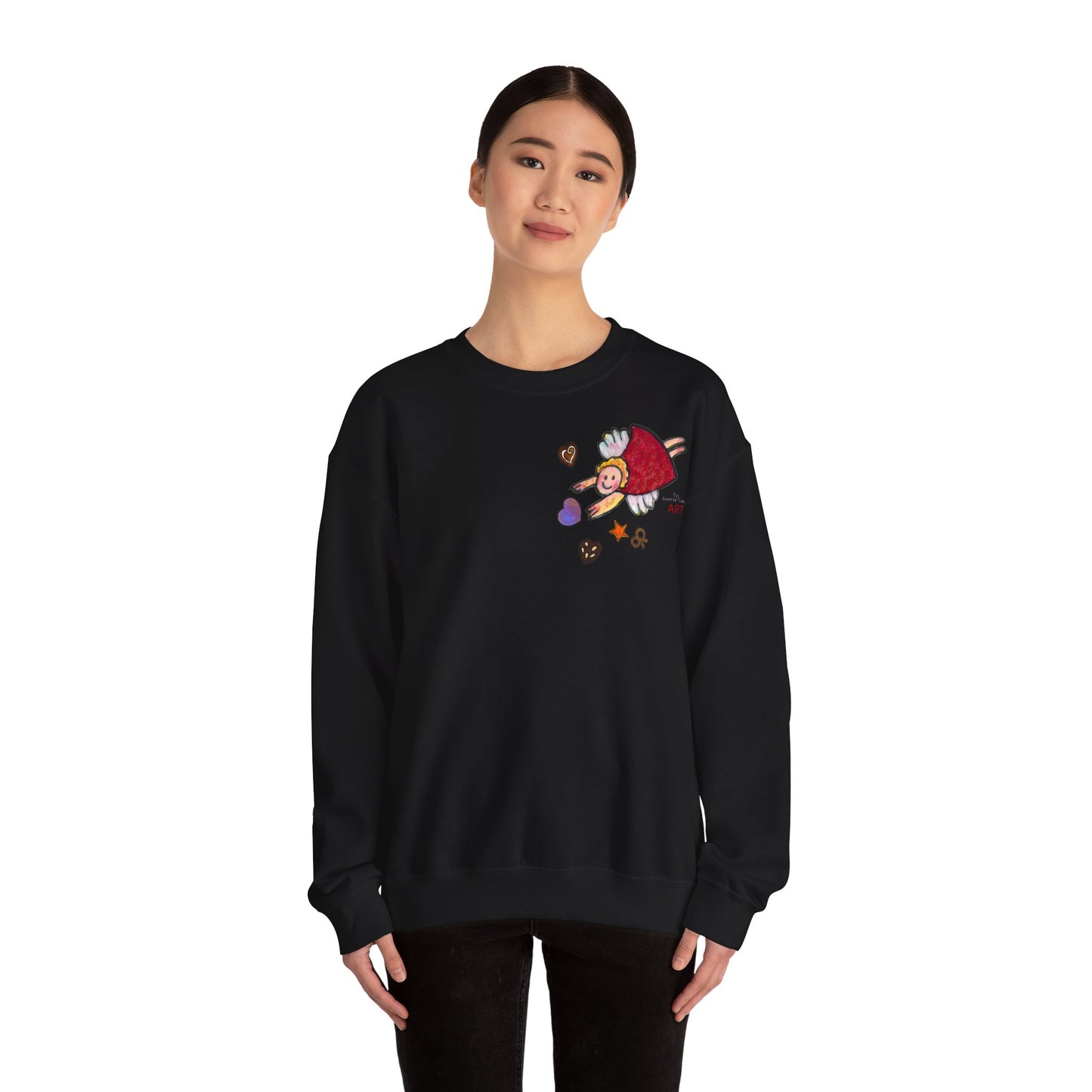 Unisex Heavy Blend™ Crewneck Sweatshirt - Motiv: Front Engel 3, H 11 cm