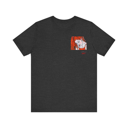 Unisex Jersey Short Sleeve Tee - Motiv: Front Julia (Ausschnitt) & Rückseite Julia, H 49 cm