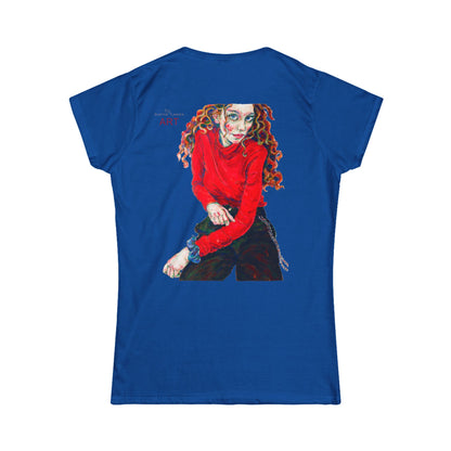 Women's Softstyle Tee - Motiv: Front Franciska H 20 cm & Rückseite Franciska H34,5 cm