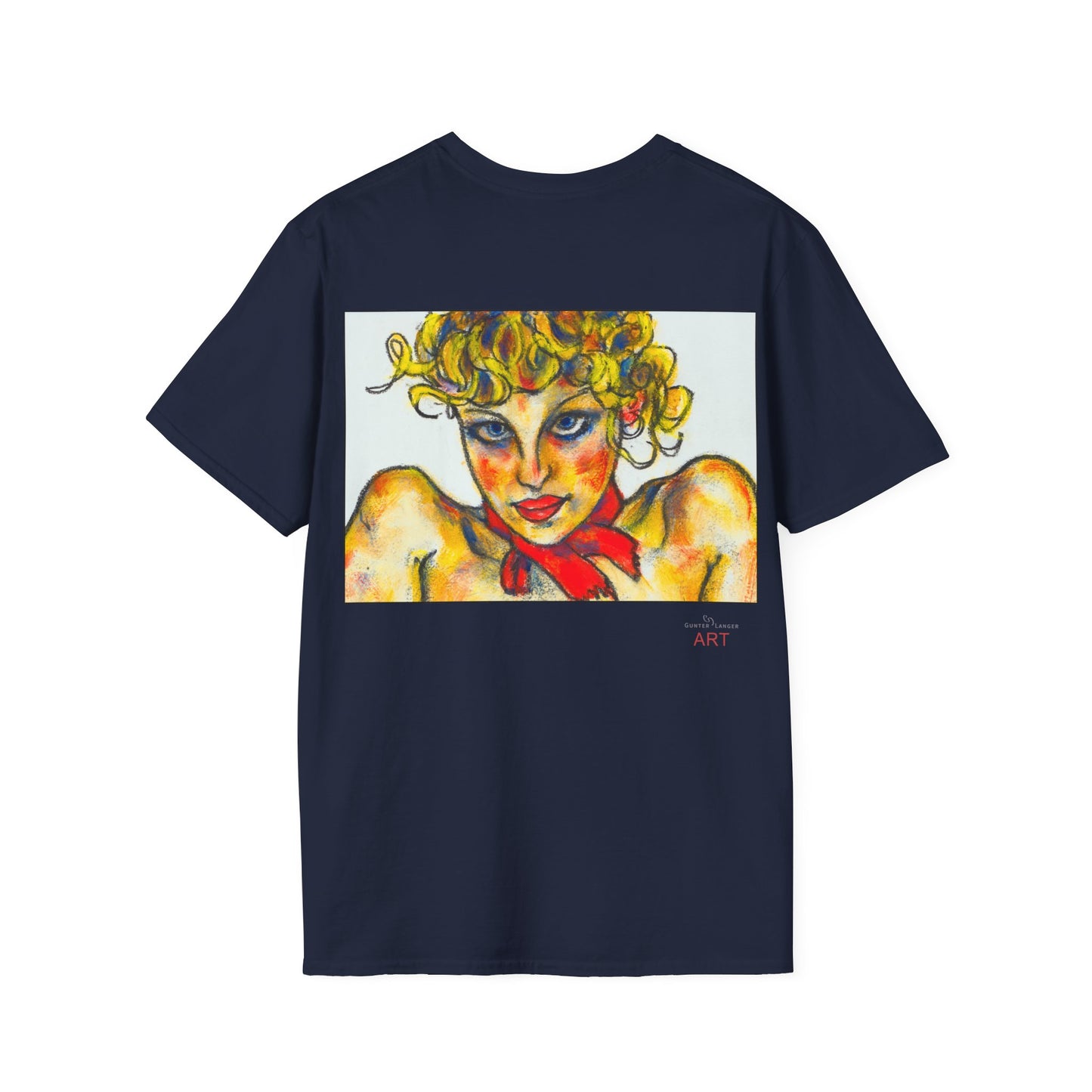 Unisex Softstyle T-Shirt - Motiv: Front Ina (Ausschnitt H 13,5 cm) & Ina, Rückseite (groß H 27 cm)