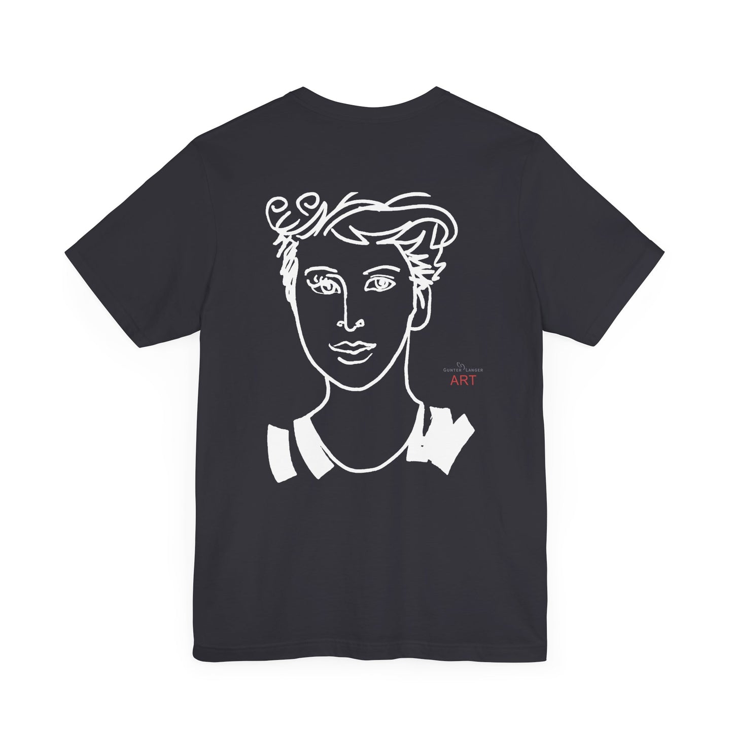 Unisex Jersey Short Sleeve Tee - Motiv: Front H 24,5 cm Lars.  & Rückseite Lars, H 38 cm (weiß)