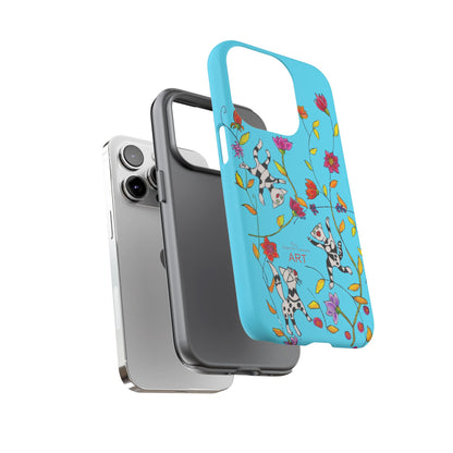 Tough Cases - iPhone - Motiv: Karierte Katzen, blau