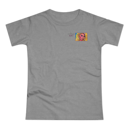 Single Jersey Women's T-shirt - hell - Motiv: Maria, Ausschnitt, H 5 cm