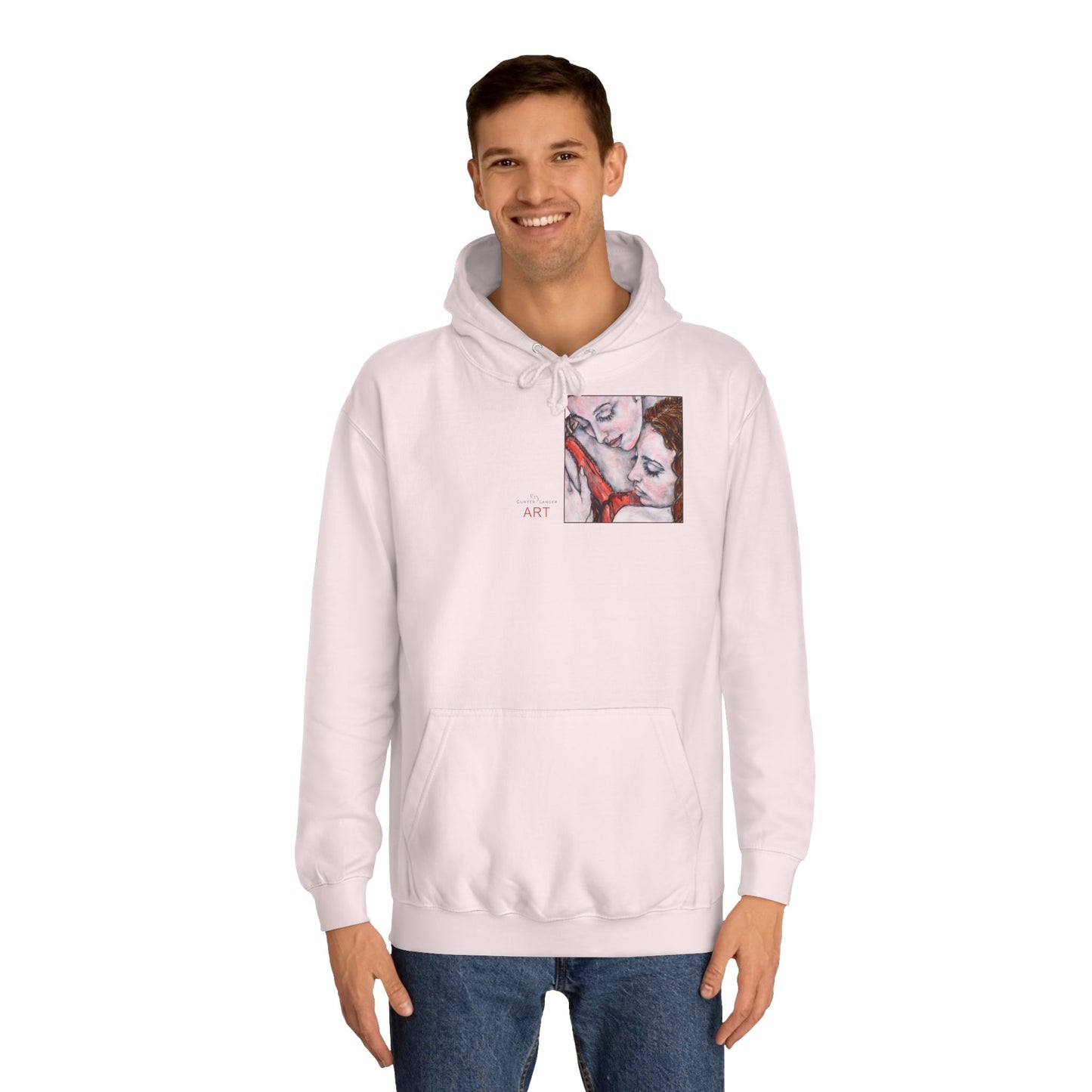 Unisex College Hoodie - Motiv: Front Bei dir & Rückseite Bei dir