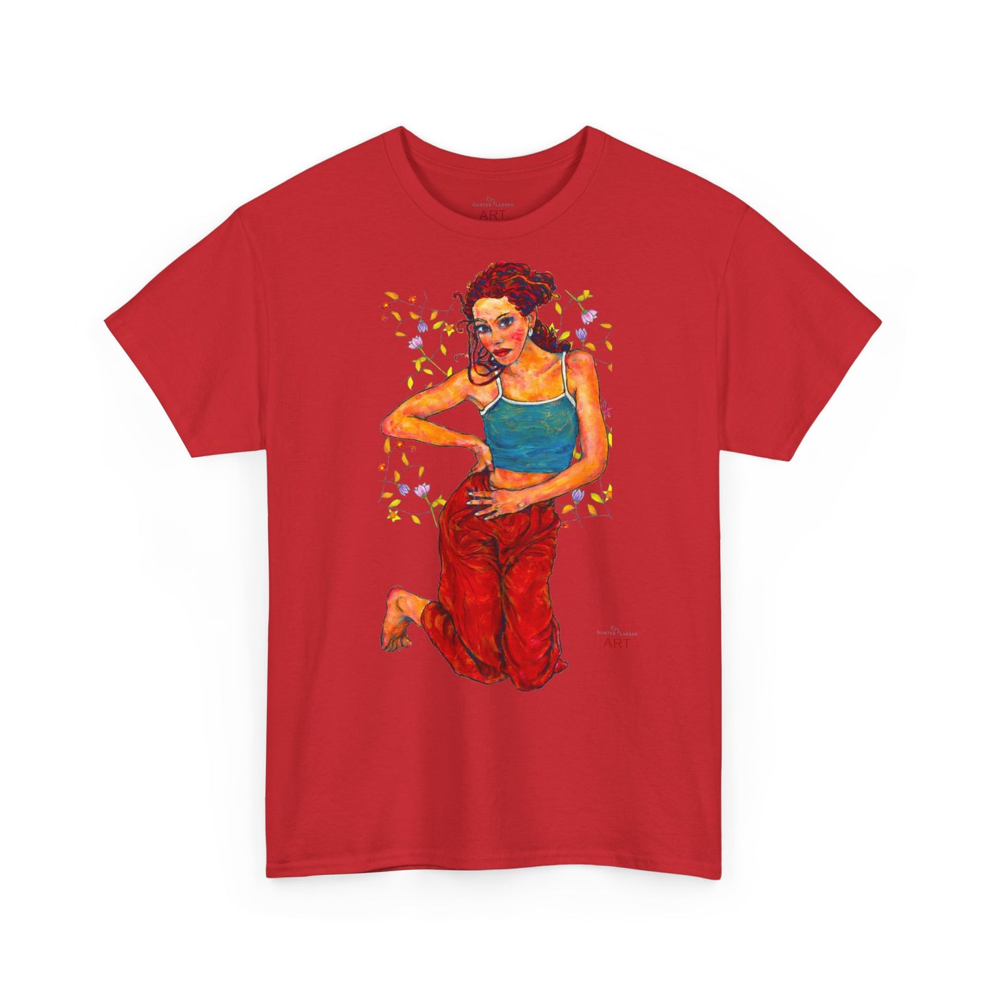 Unisex Heavy Cotton Tee - Motiv: Motiv Lea, Ranken, 49cm, Neck Label