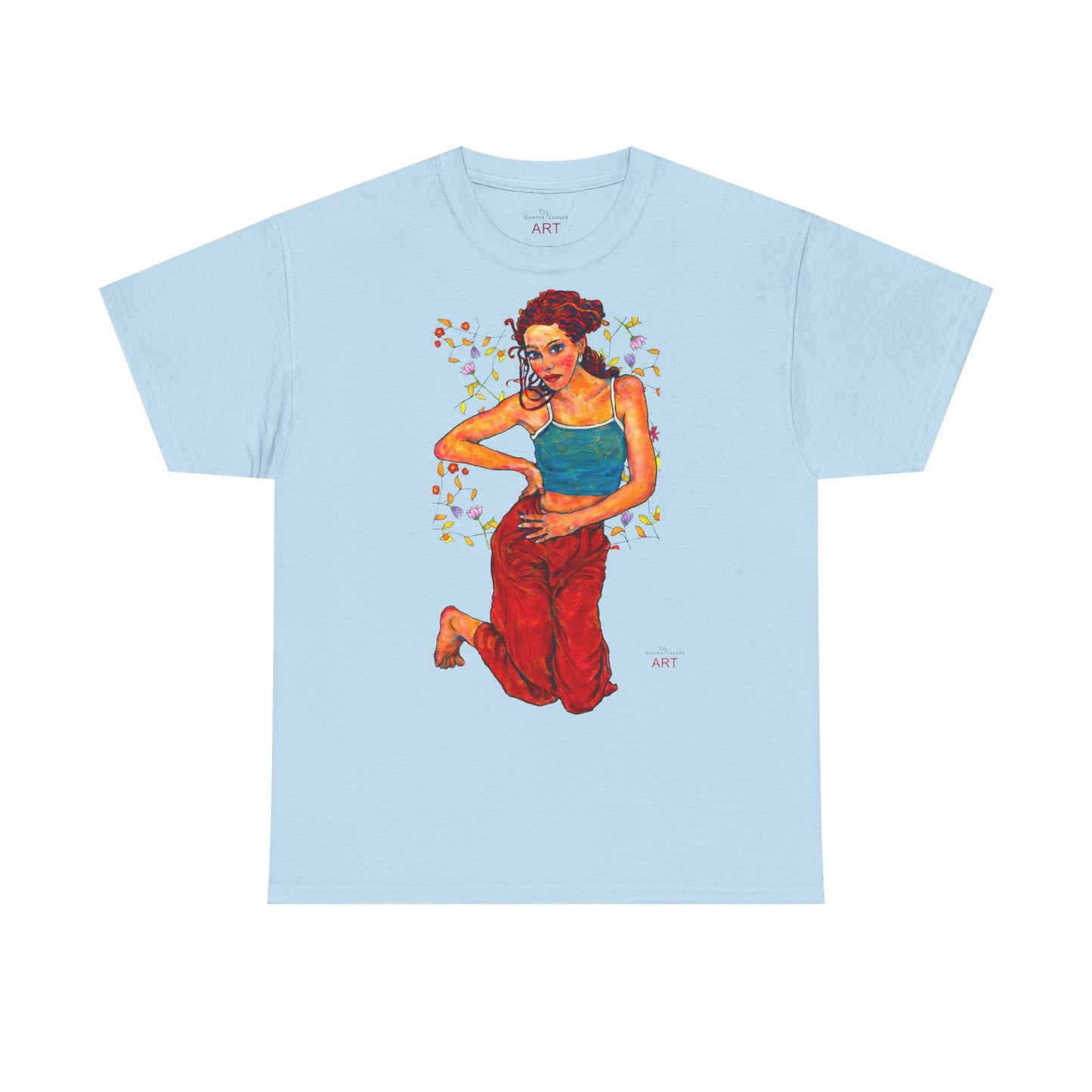 Unisex Heavy Cotton Tee - Motiv: Motiv Lea, Ranken, 49cm, Neck Label