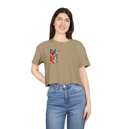 Women's Crop Tee  - Motiv: Front Ria (Ausschnitt H 13,5 cm), & Rückseite Ria, H 24,8 cm