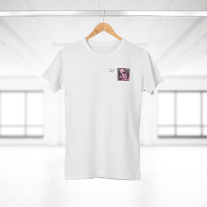 Single Jersey Women's T-shirt - hell - Motiv: Stella, Ausschnitt, H 6,3 cm