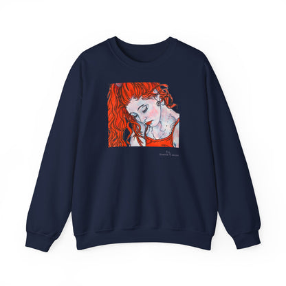 Unisex Heavy Blend™ Crewneck Sweatshirt - Motiv: Front Julia (Ausschnitt, 21,5 cm) & Rückseite Julia, H 43 cm