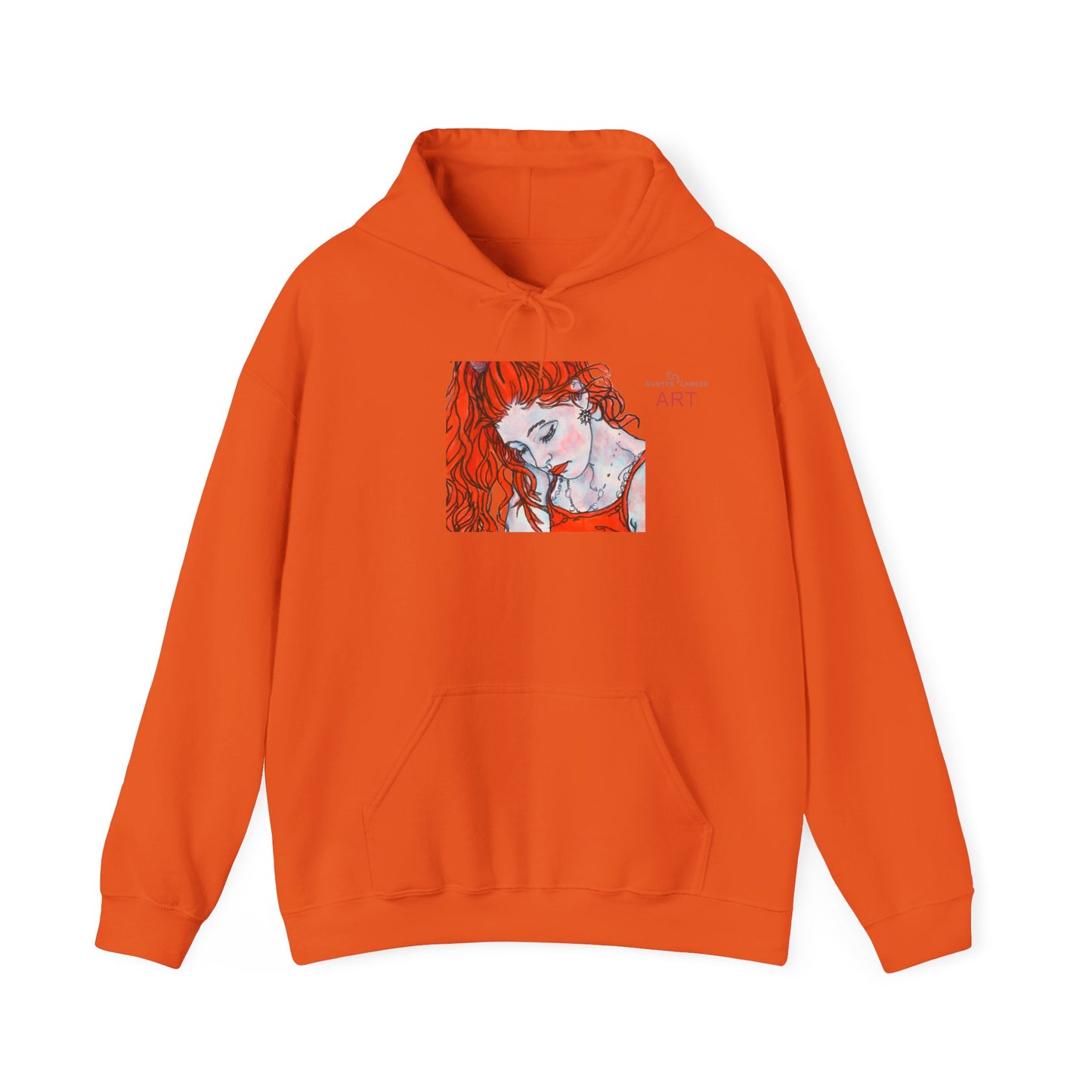 Unisex Heavy Blend™ Hooded Sweatshirt - Motiv: Front Julia (klein 16,5 cm) & Rückseite Julia, H 43 cm