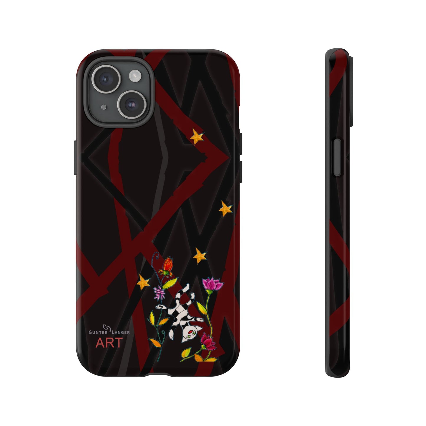 Tough Cases - Motiv: Katze schwebt und Ranken, H 5,26 cm, Mikado3