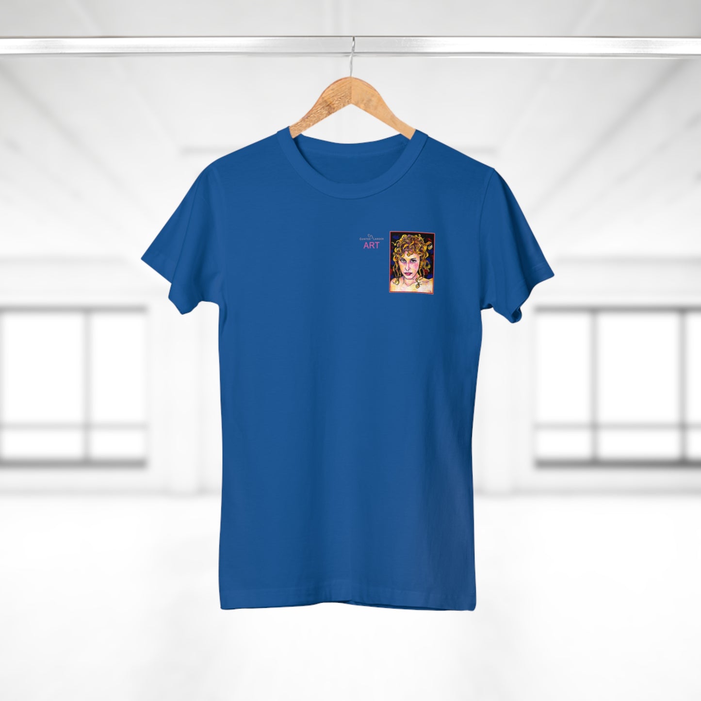 Single Jersey Women's T-shirt - dunkel - Motiv: Antonietta, Ausschnitt, H 9 cm