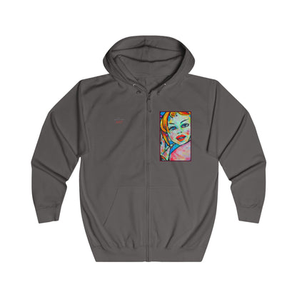 Unisex Full Zip Hoodie - Motiv: Frontseite Sophia & Rückseite Party