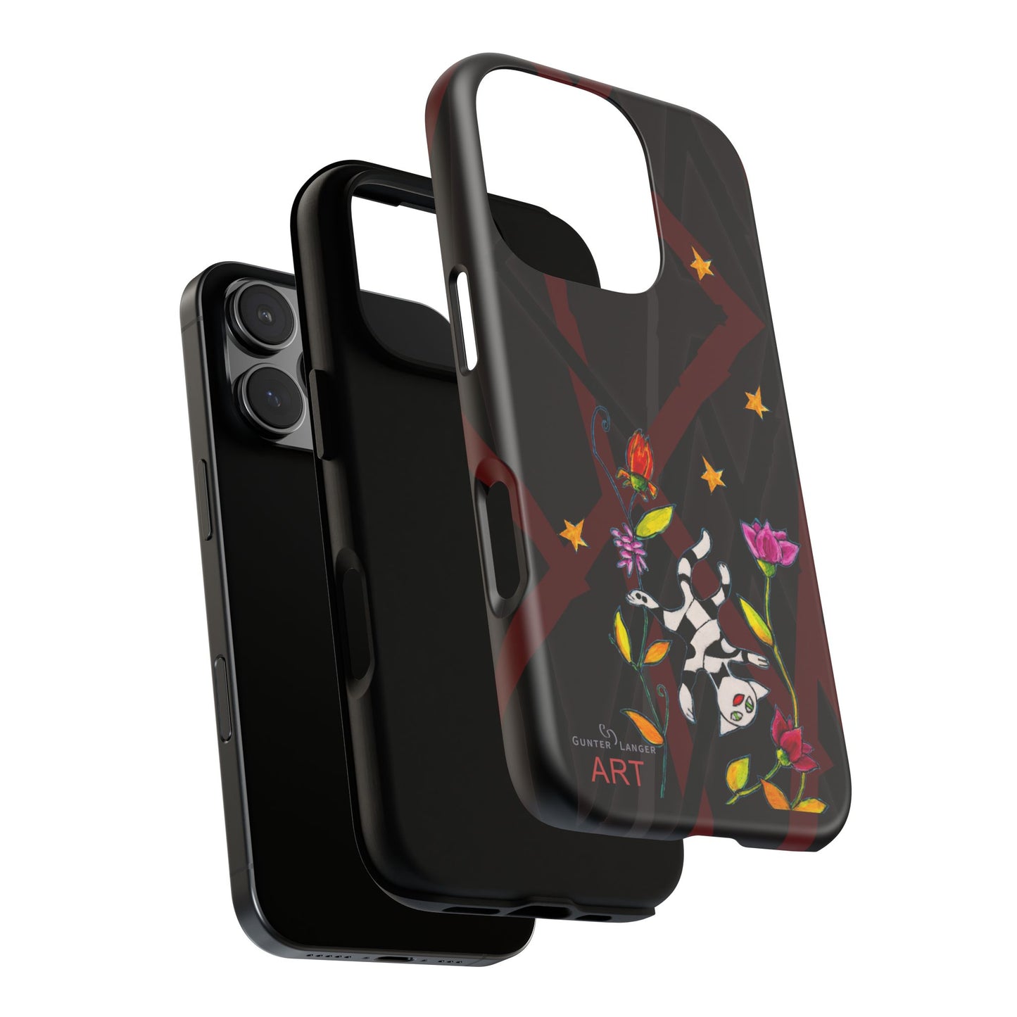 Tough Cases - iPhone - Motiv: Katze schwebt und Ranken, H 7,73 cm, Mikado3