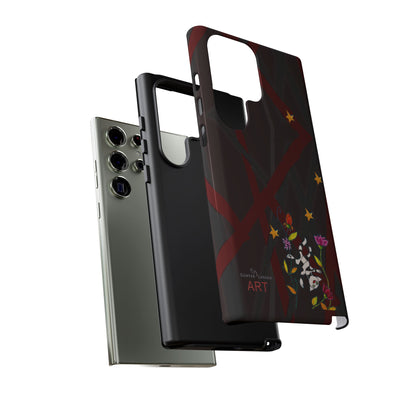 Tough Cases - Google Pixel - Samsung Galaxy - Motiv: Katze schwebt und Ranken, H 5,26 cm, Mikado3