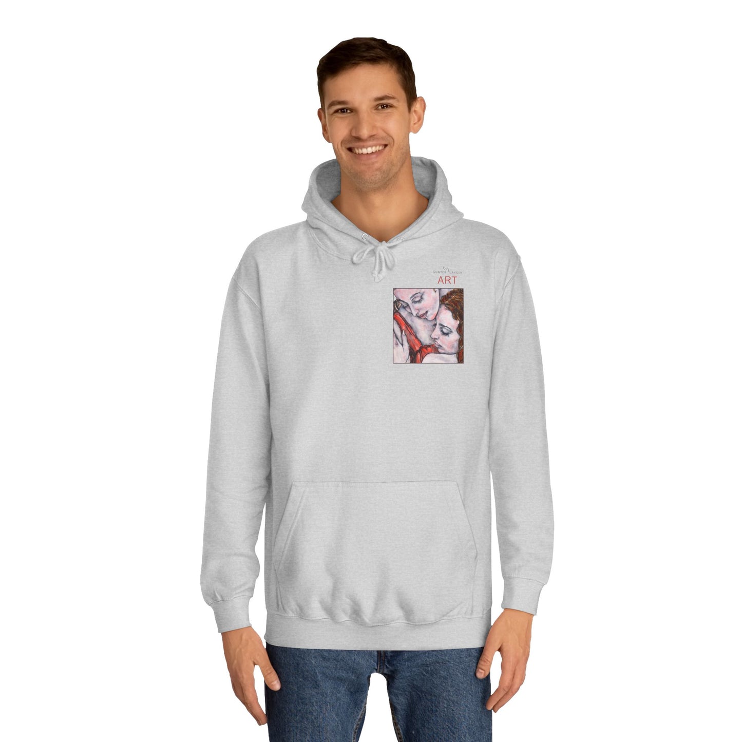 Unisex College Hoodie - Motiv: Front Bei dir & Rückseite Bei dir (gerahmt)