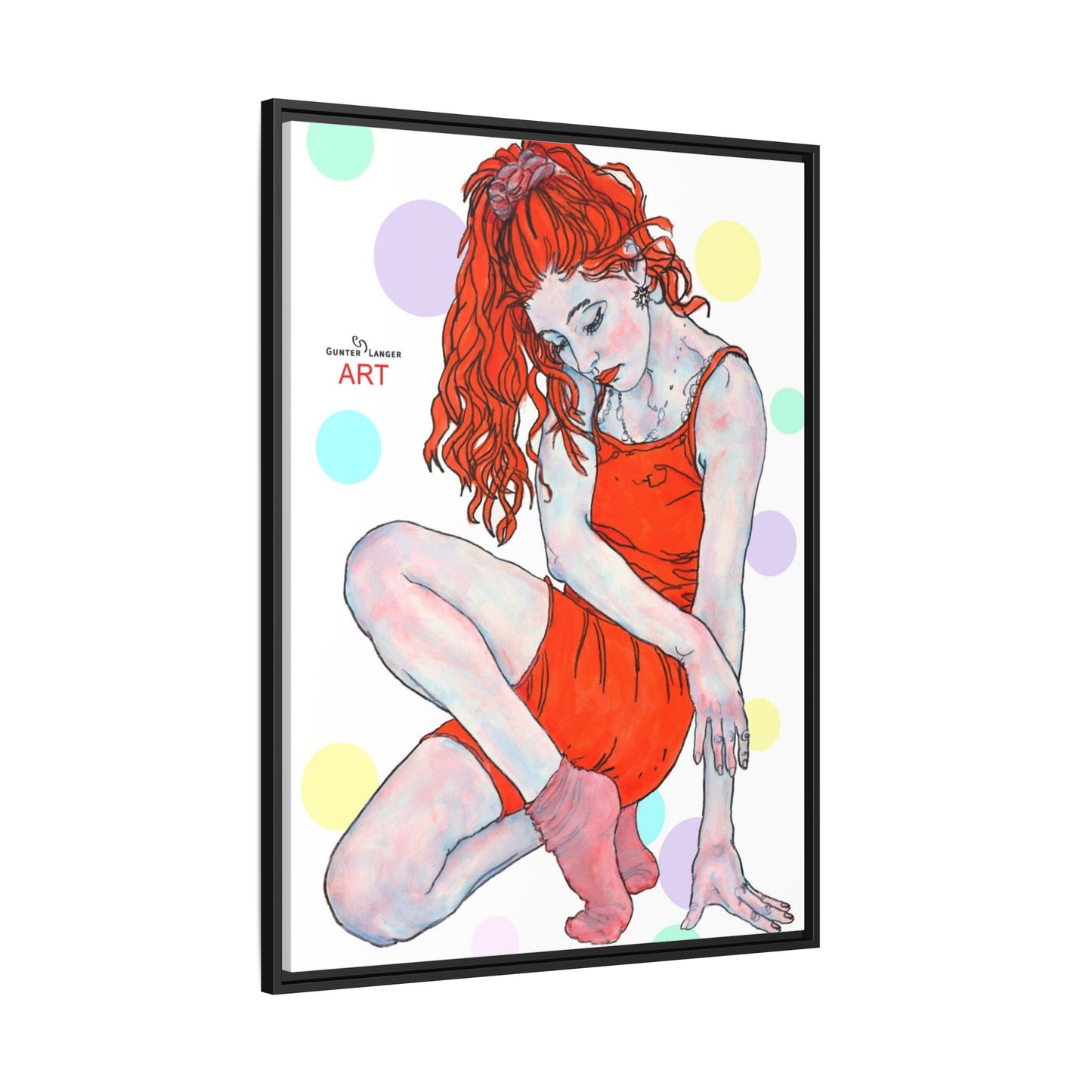 Matte Canvas, Framed (Multi-color) - Motiv:  Julia, Farbkreise, Format groß, H 91,4 bis 152,4 cm