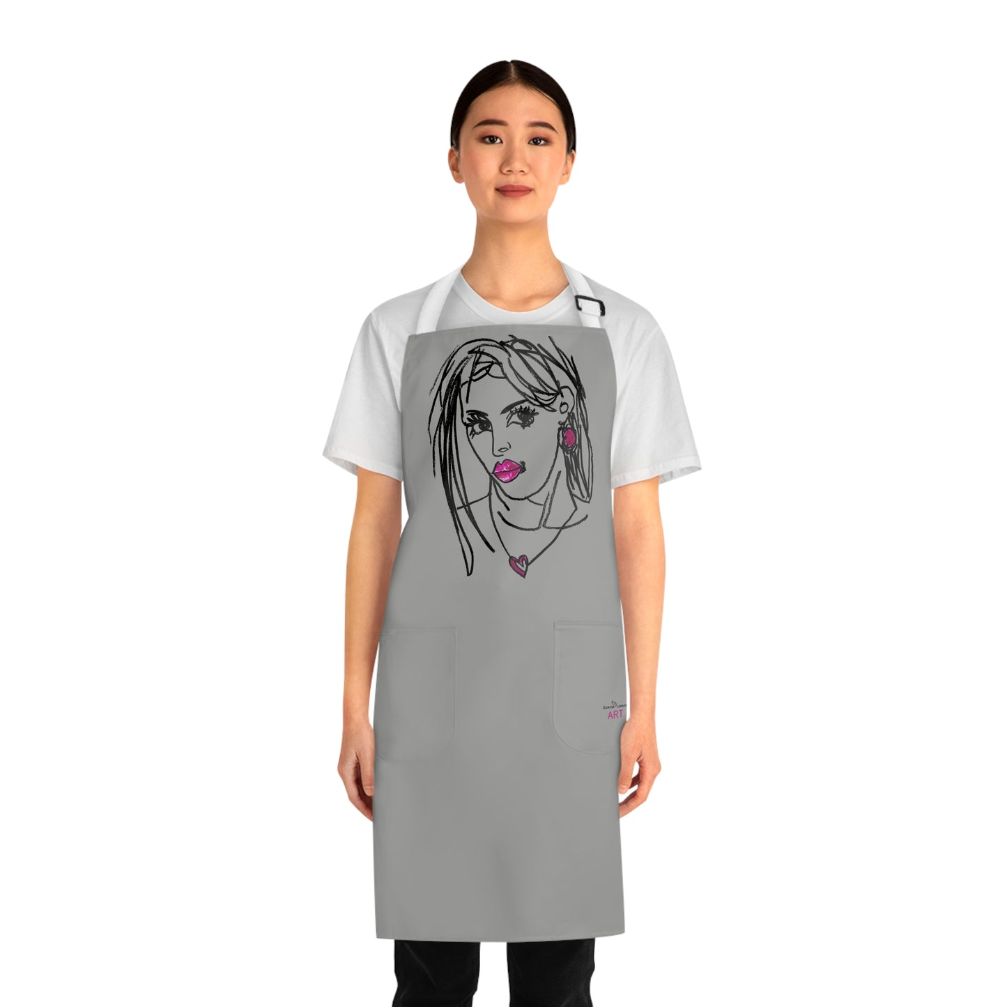 Apron (AOP) - Motiv: Raja, Graugrün H 32 cm